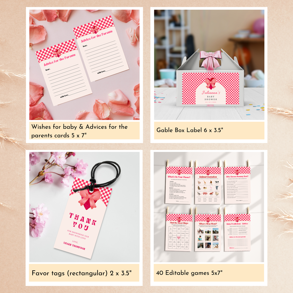 Valentine Baby Shower Bundle | Red Heart & Bow