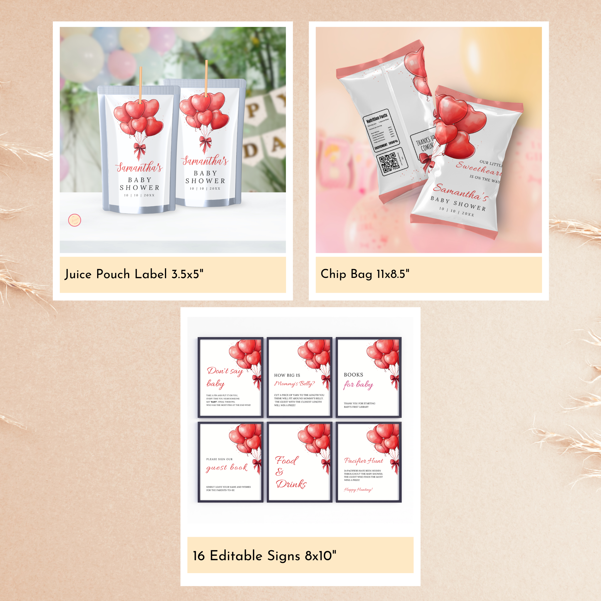 Valentine Baby Shower Bundle | Red Balloons