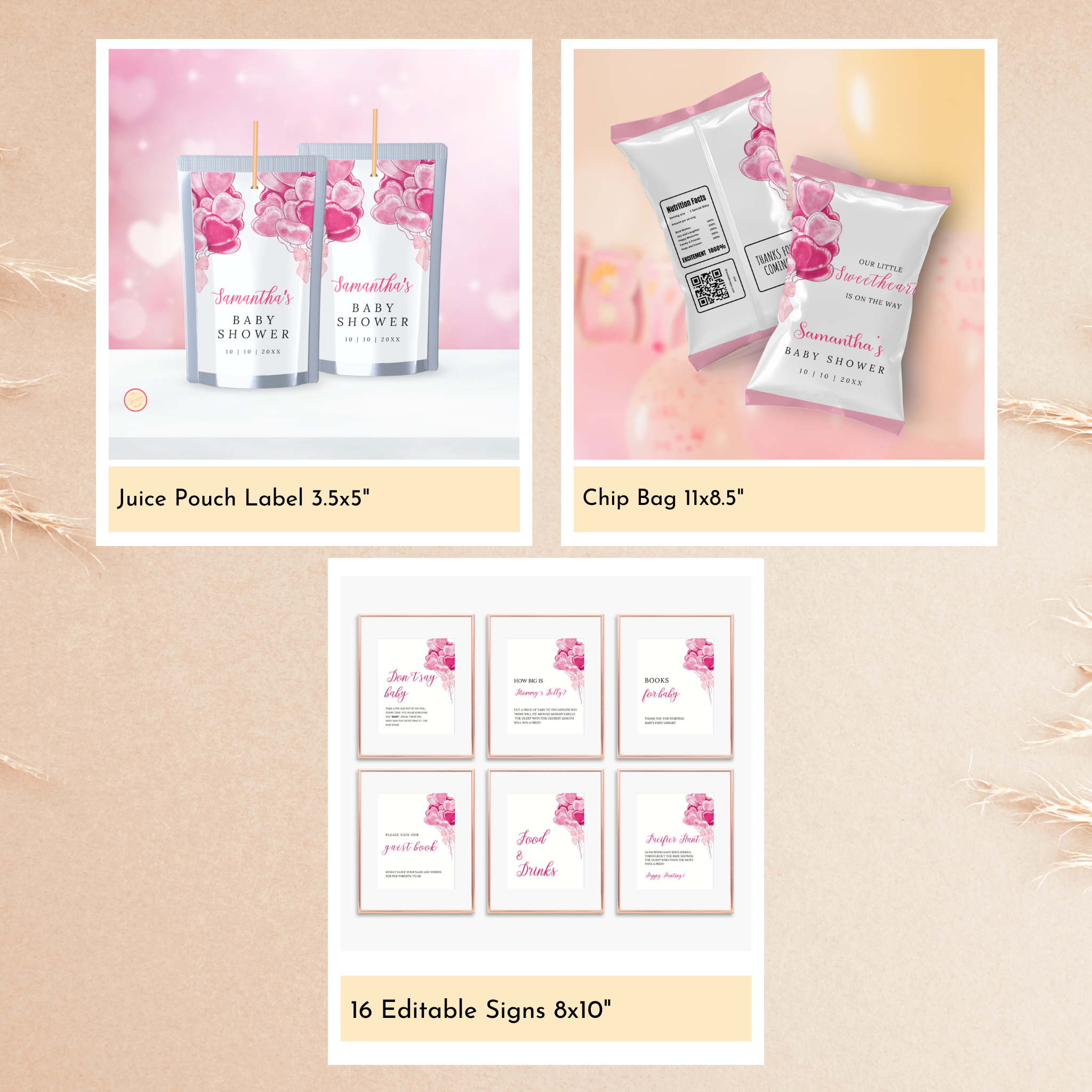 Valentine Baby Shower Bundle | Pink Balloons