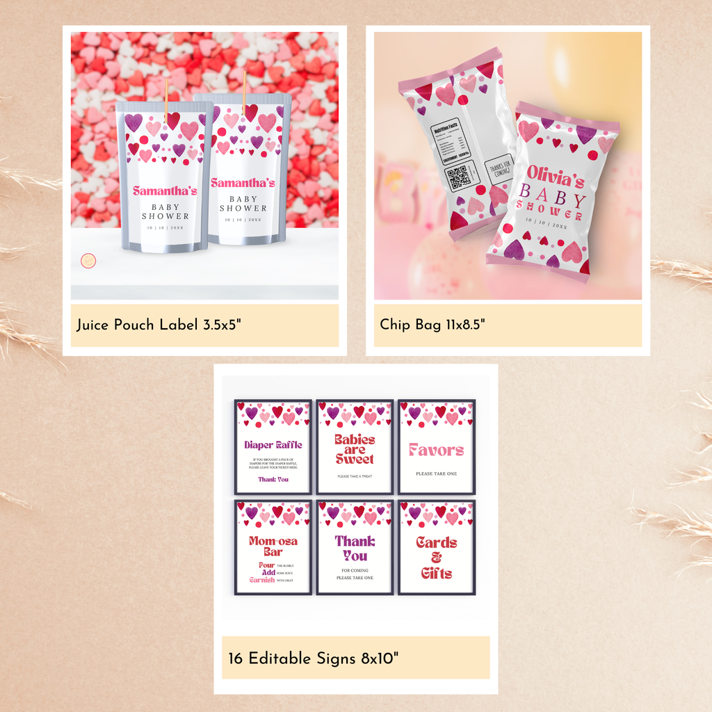 Valentine Baby Shower Bundle | Oh Baby