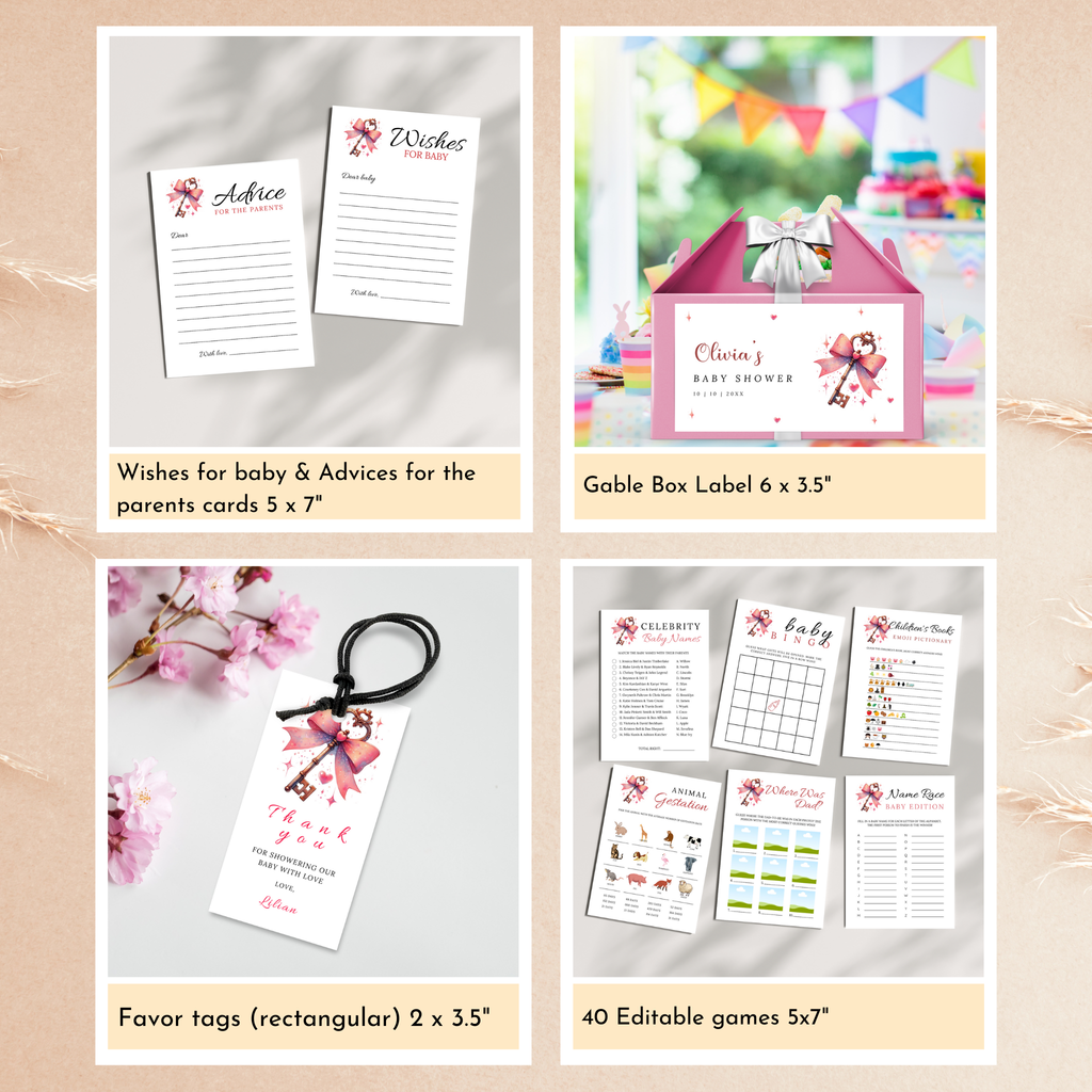 Valentine Baby Shower Bundle | Key to Our Hearts