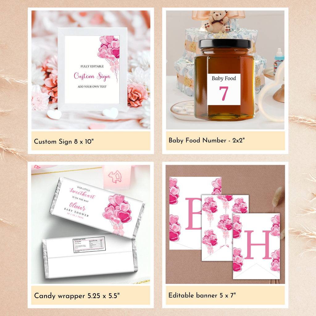 Valentine Baby Shower Bundle | Pink Balloons