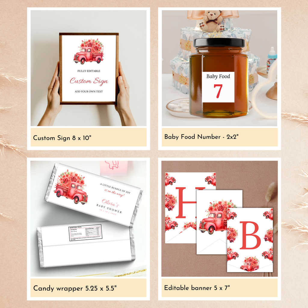 Valentine Baby Shower Bundle | Red Truck