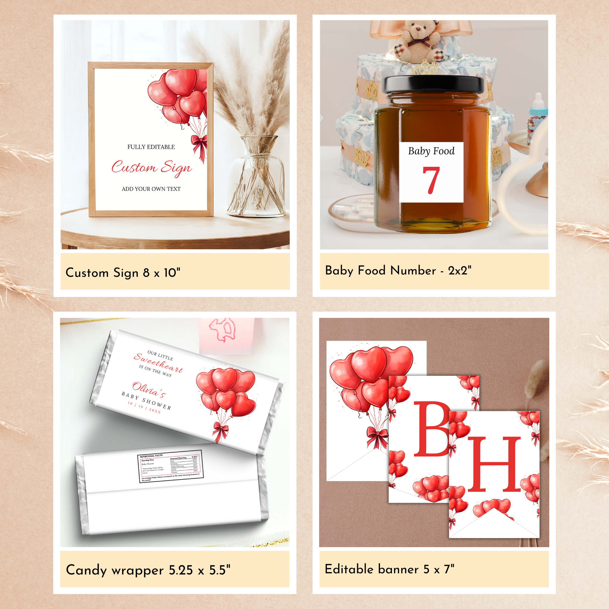 Valentine Baby Shower Bundle | Red Balloons
