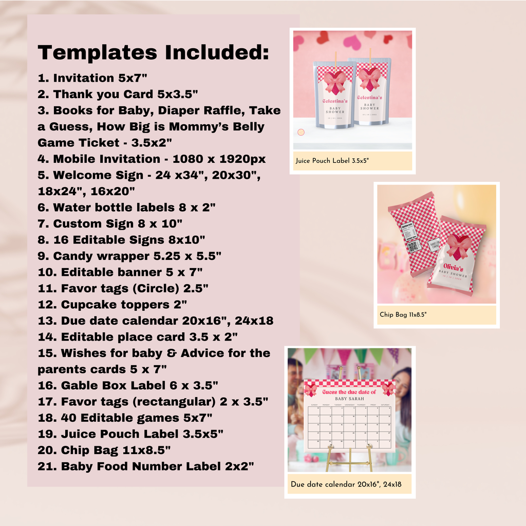 Valentine Baby Shower Bundle | Red Heart & Bow