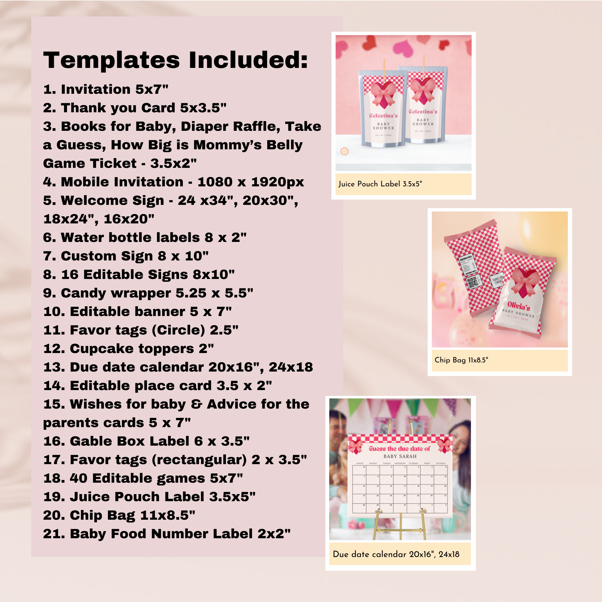 Valentine Baby Shower Bundle | Red Heart & Bow