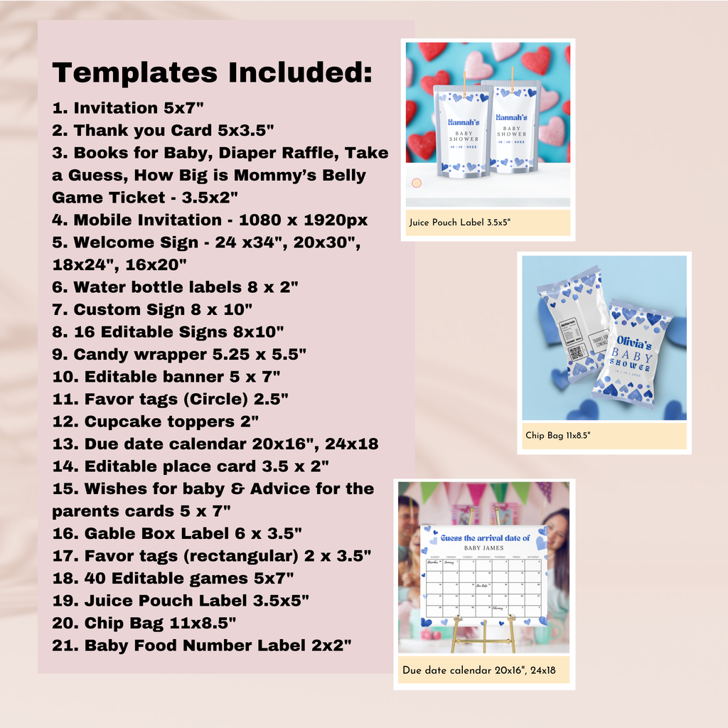 Valentine Baby Shower Bundle | Oh Baby
