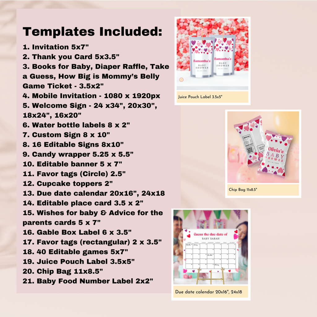 Valentine Baby Shower Bundle | Oh Baby