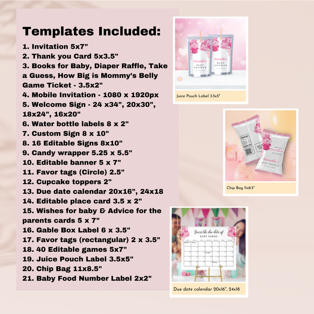Valentine Baby Shower Bundle | Pink Balloons