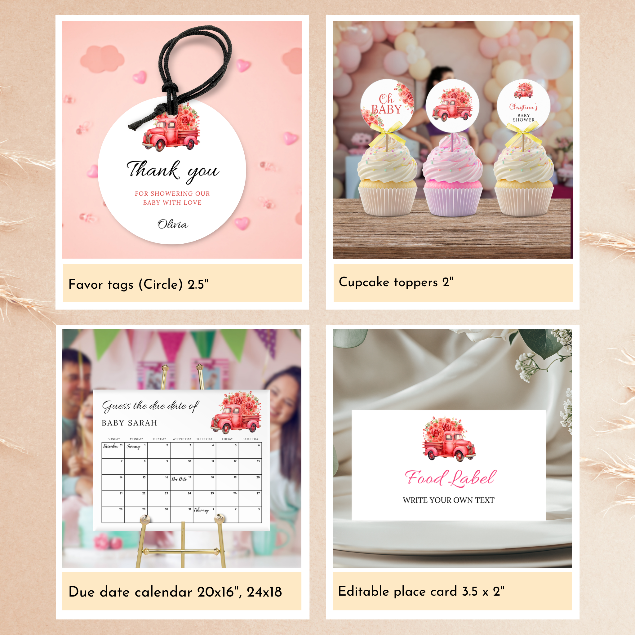 Valentine Baby Shower Bundle | Red Truck