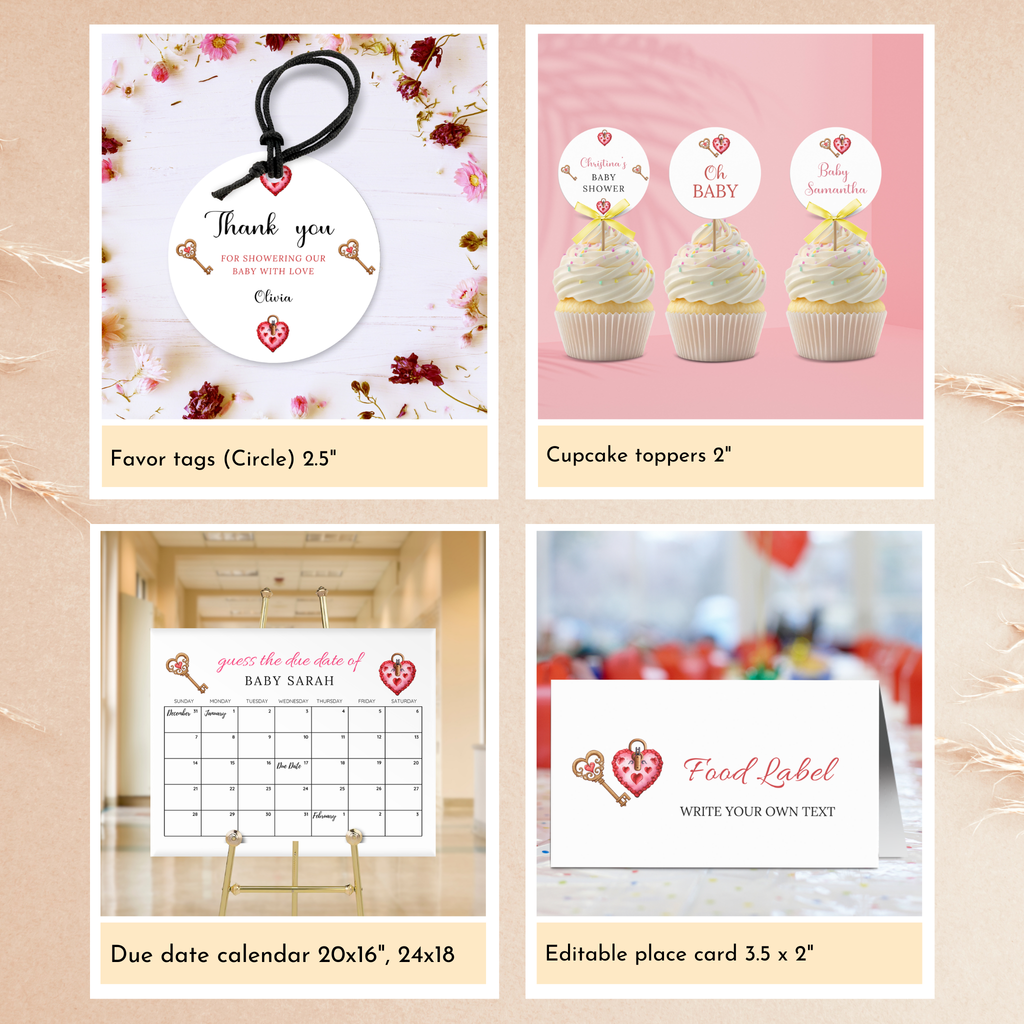 Valentine Baby Shower Bundle | Key to Our Hearts
