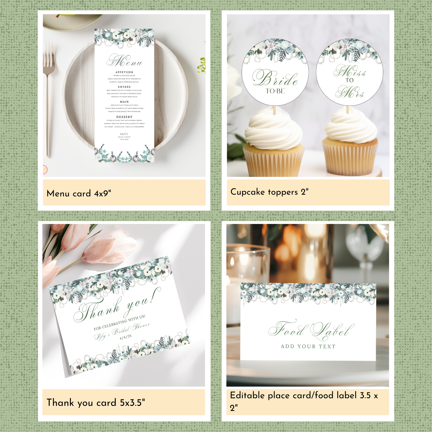 Winter Bridal Shower Template Bundle #1