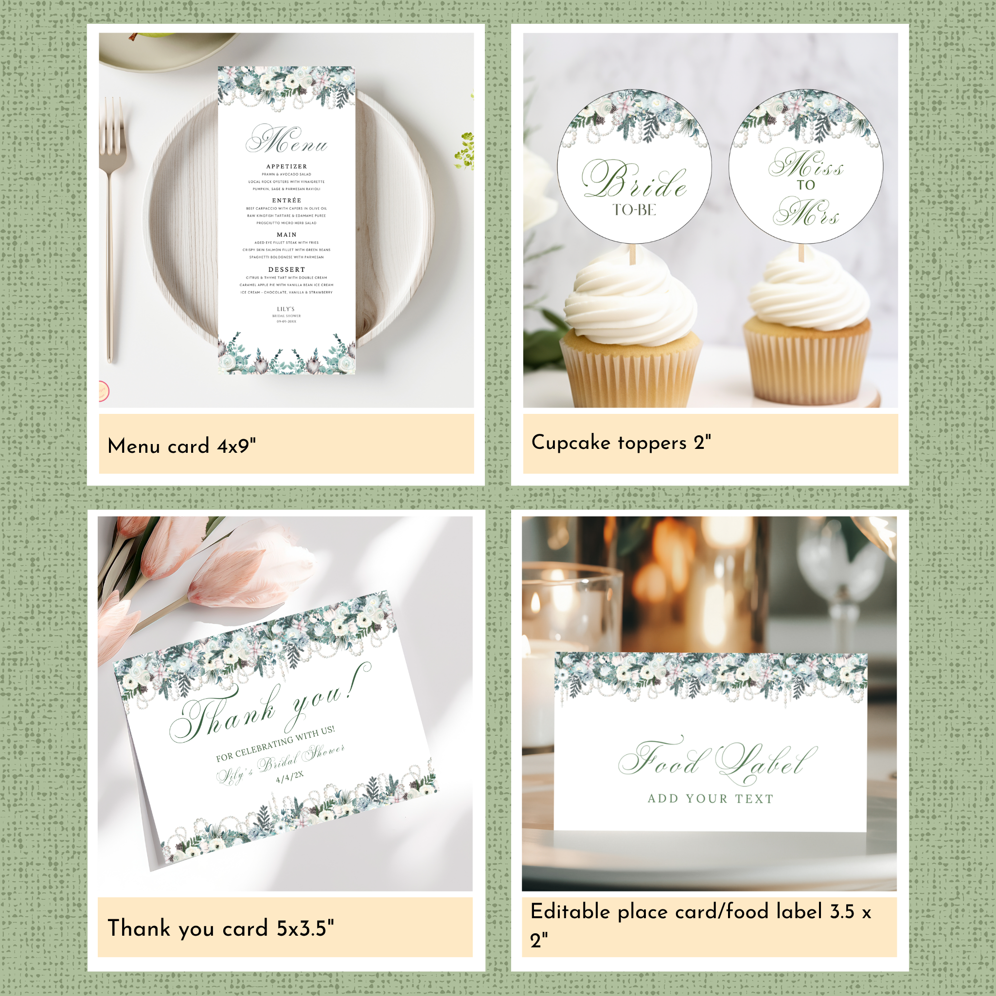 Winter Bridal Shower Template Bundle #1