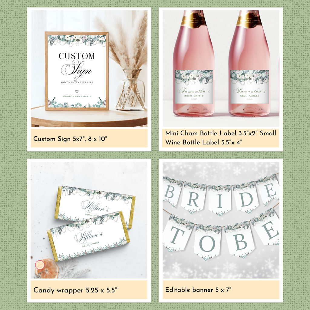 Winter Bridal Shower Template Bundle #1