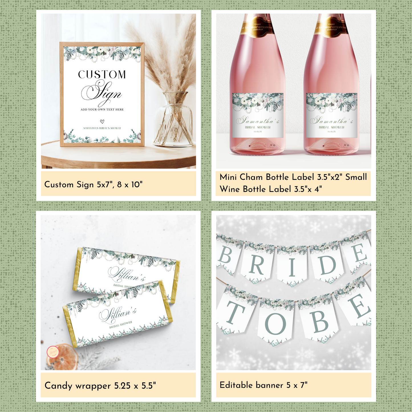 Winter Bridal Shower Template Bundle #1