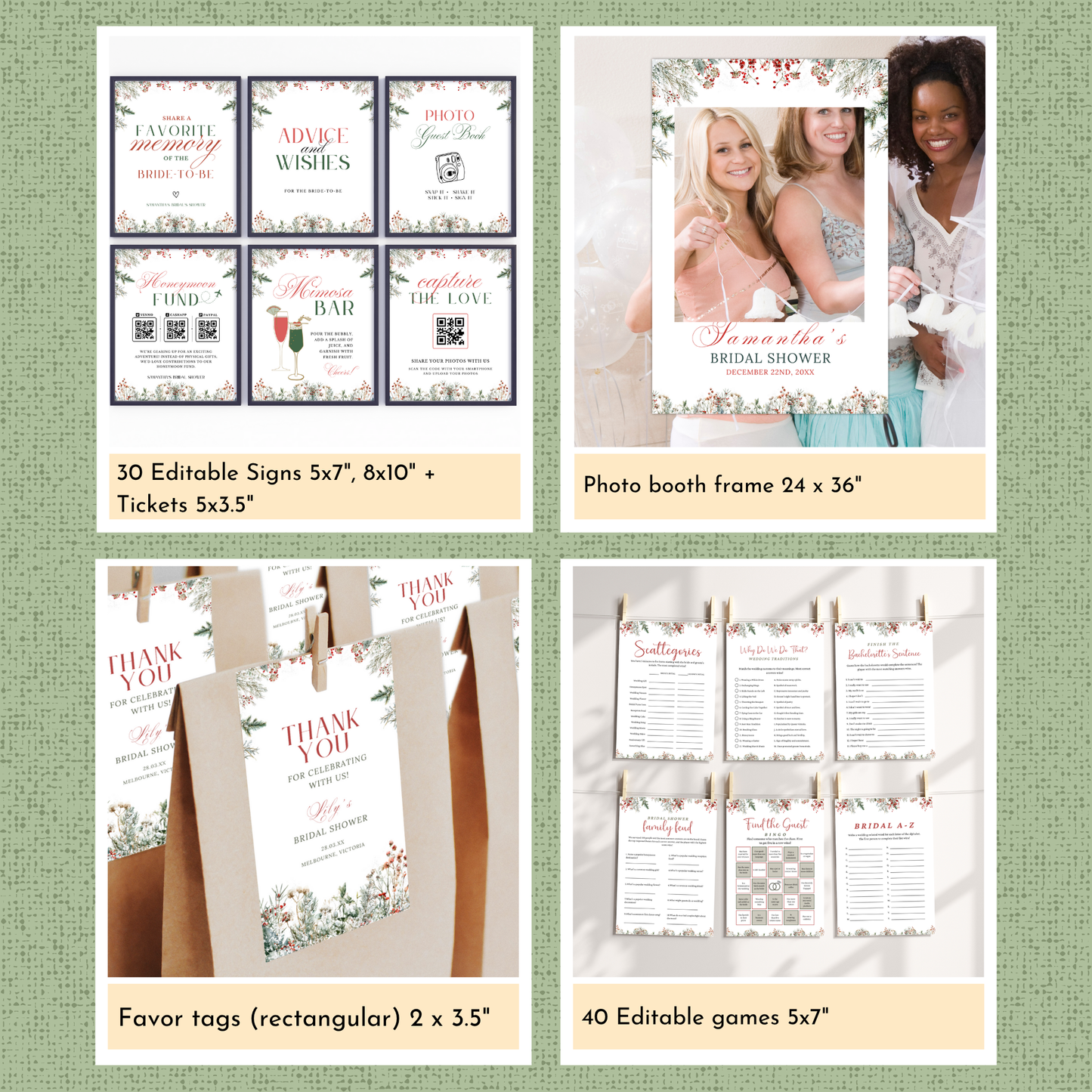 Winter Bridal Shower Template Bundle #2