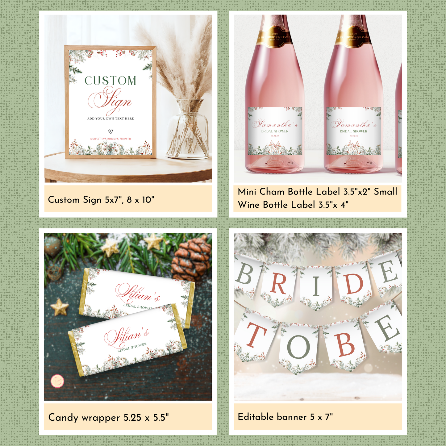 Winter Bridal Shower Template Bundle #2