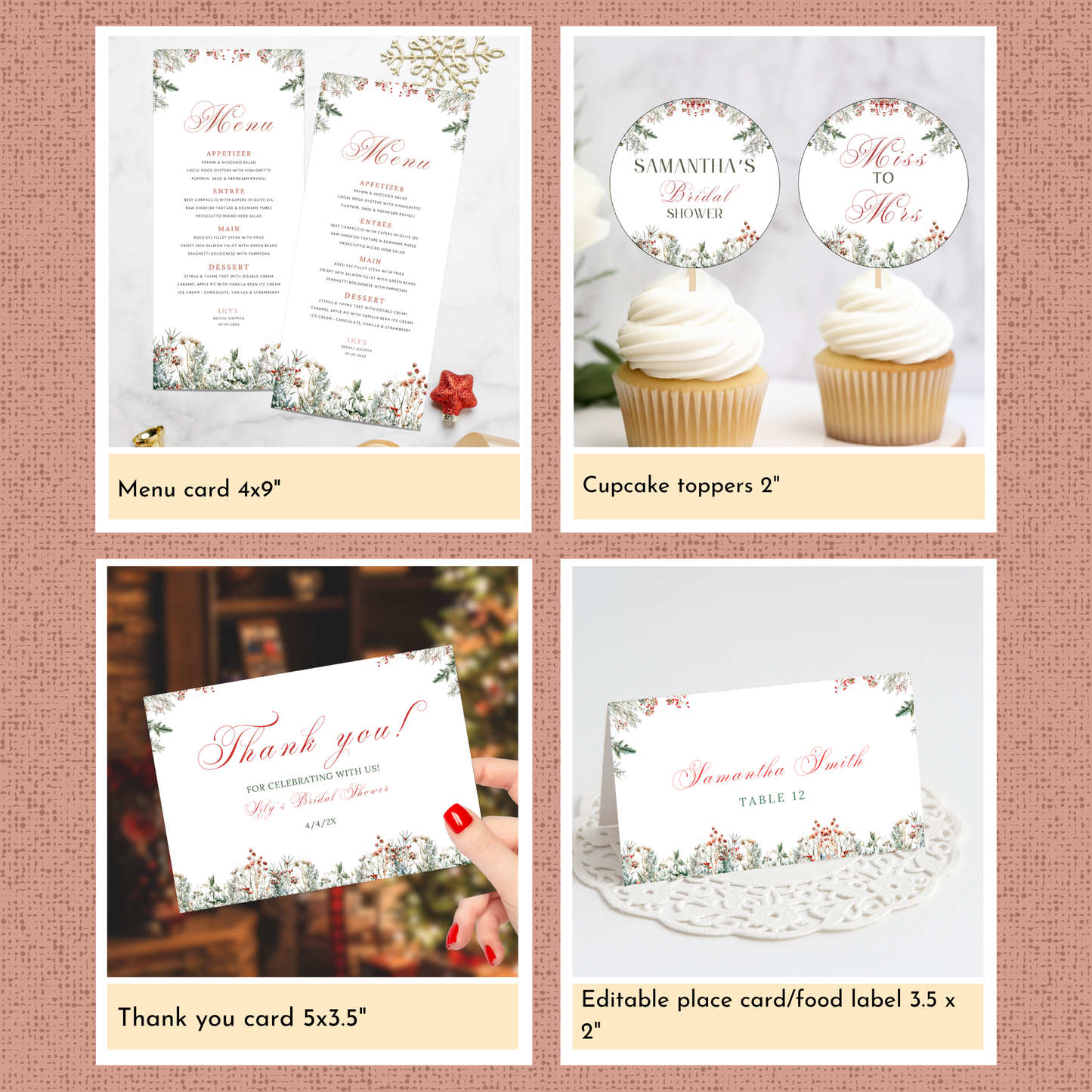 Winter Bridal Shower Template Bundle #2
