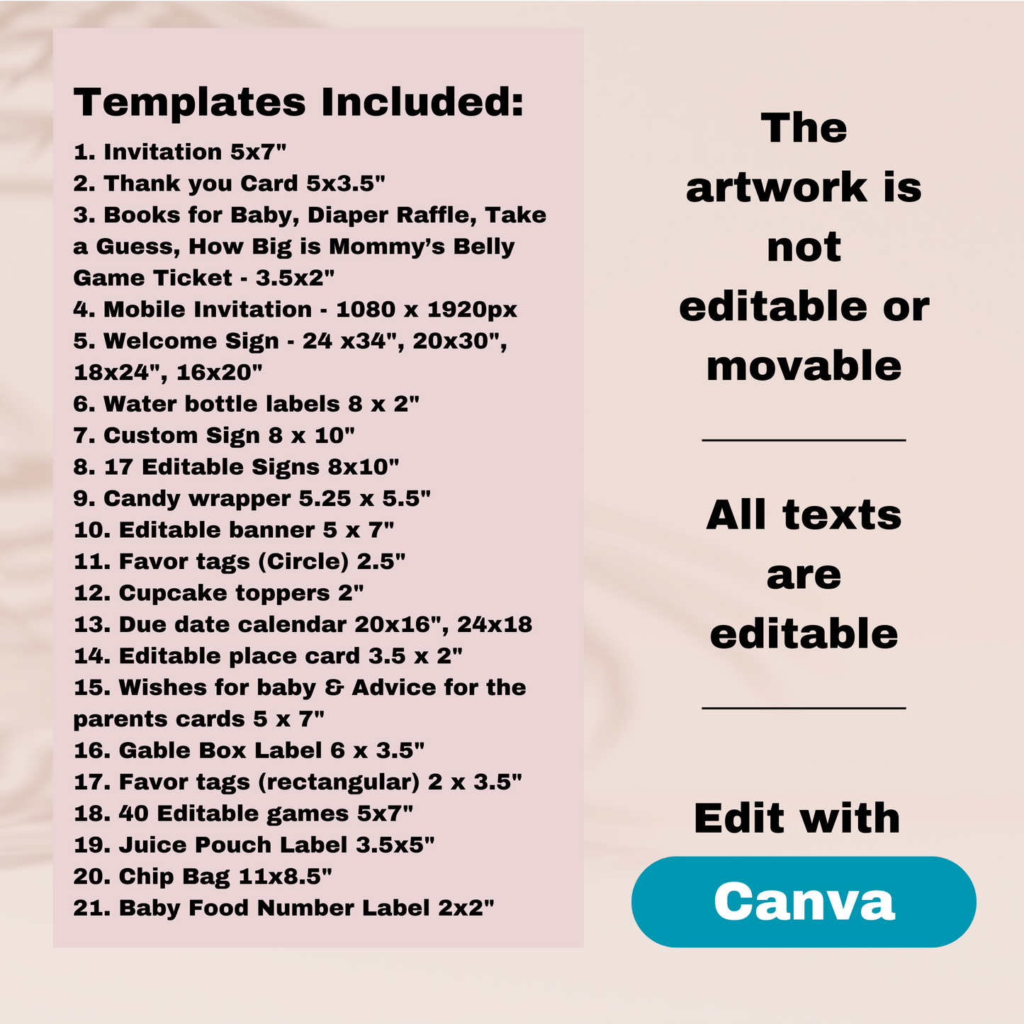Enchanted Baby Shower Template Bundle