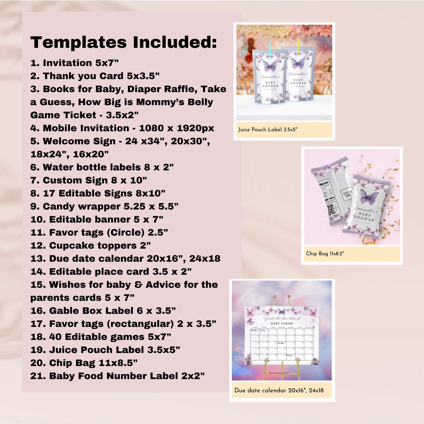 Enchanted Baby Shower Template Bundle