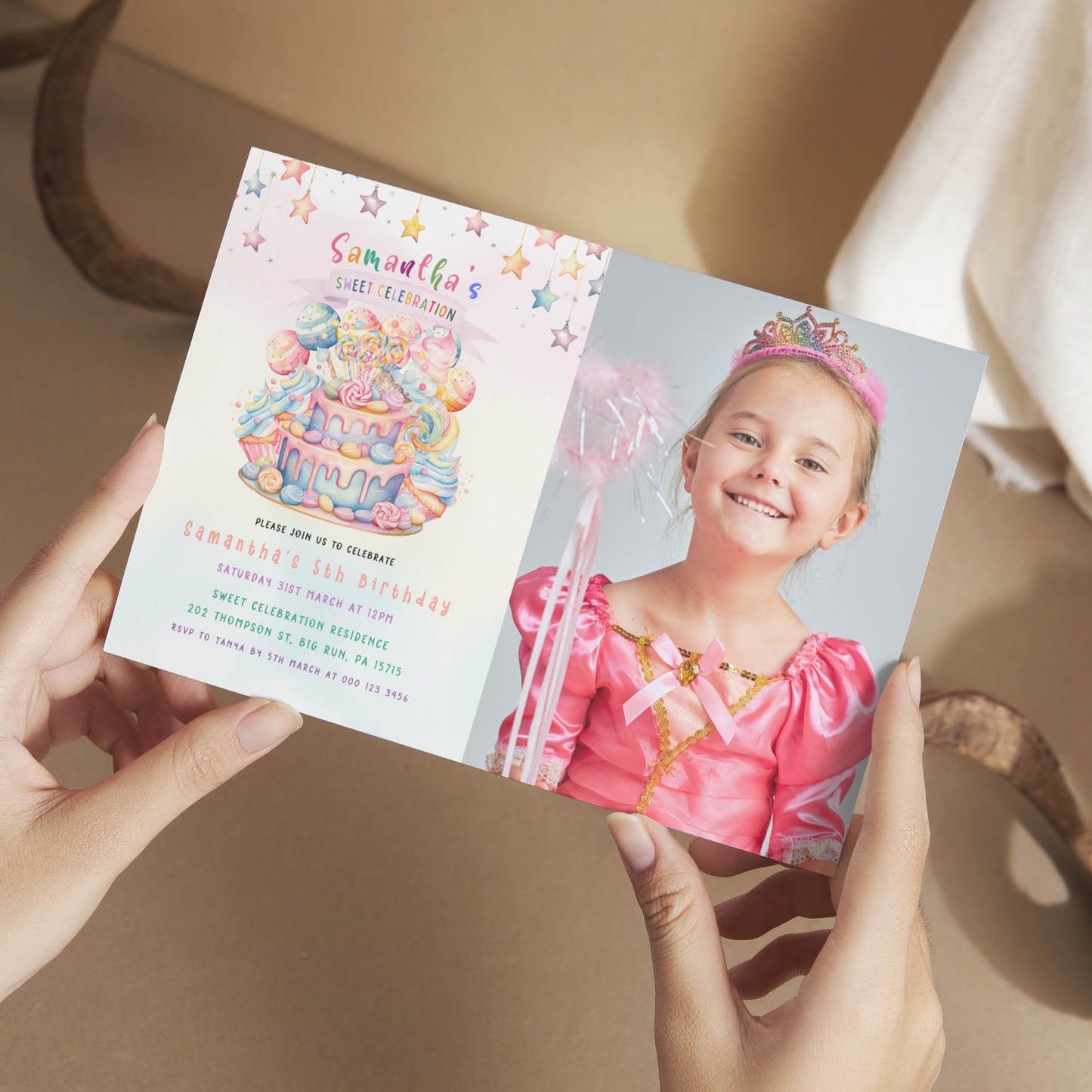 Sweets Birthday Invitation with Photo