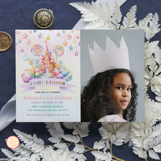 Sweets Birthday Invitation with Photo