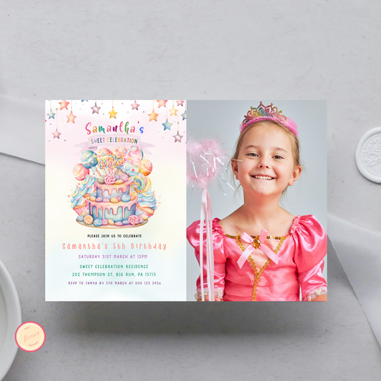 Sweets Birthday Invitation with Photo