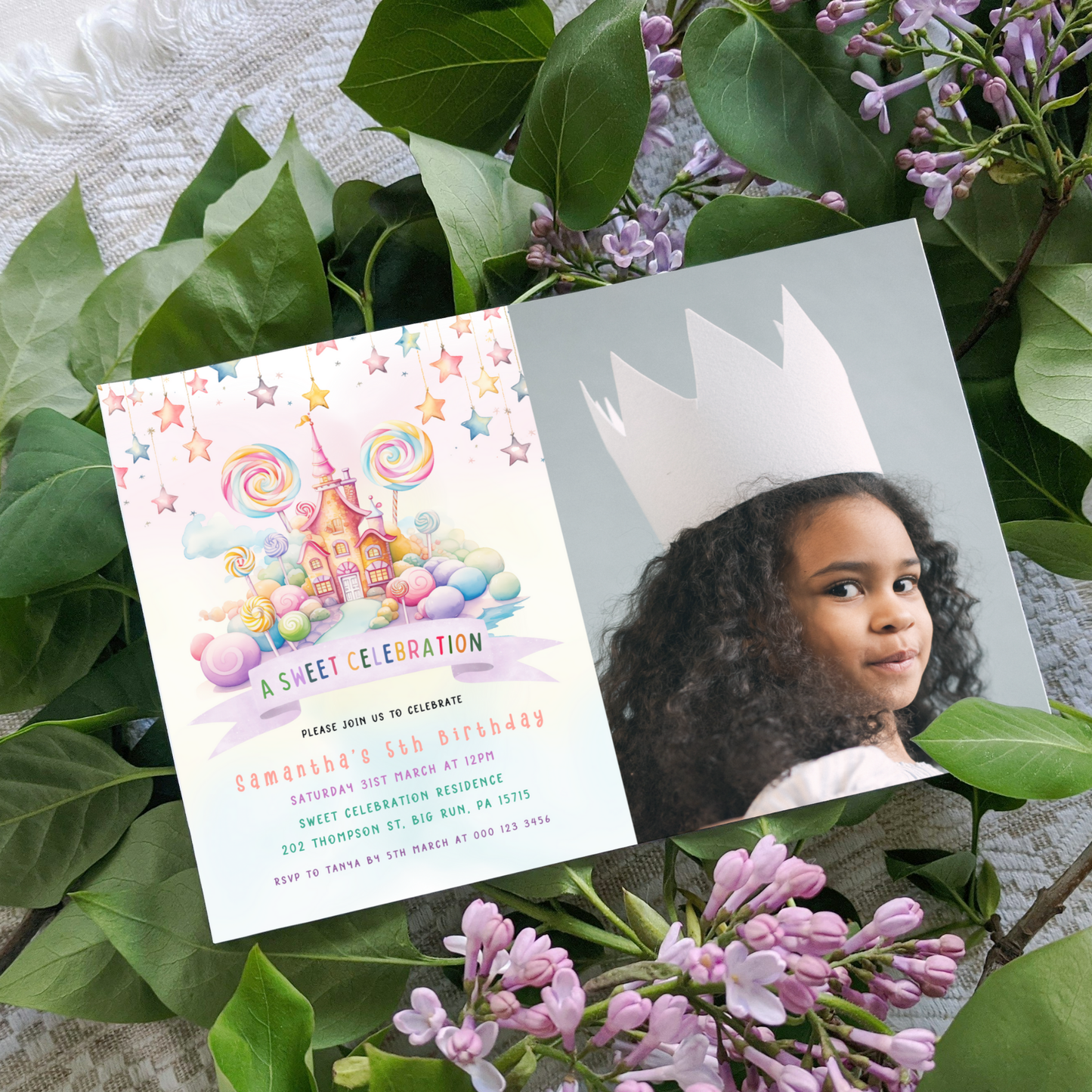 Sweets Birthday Invitation with Photo