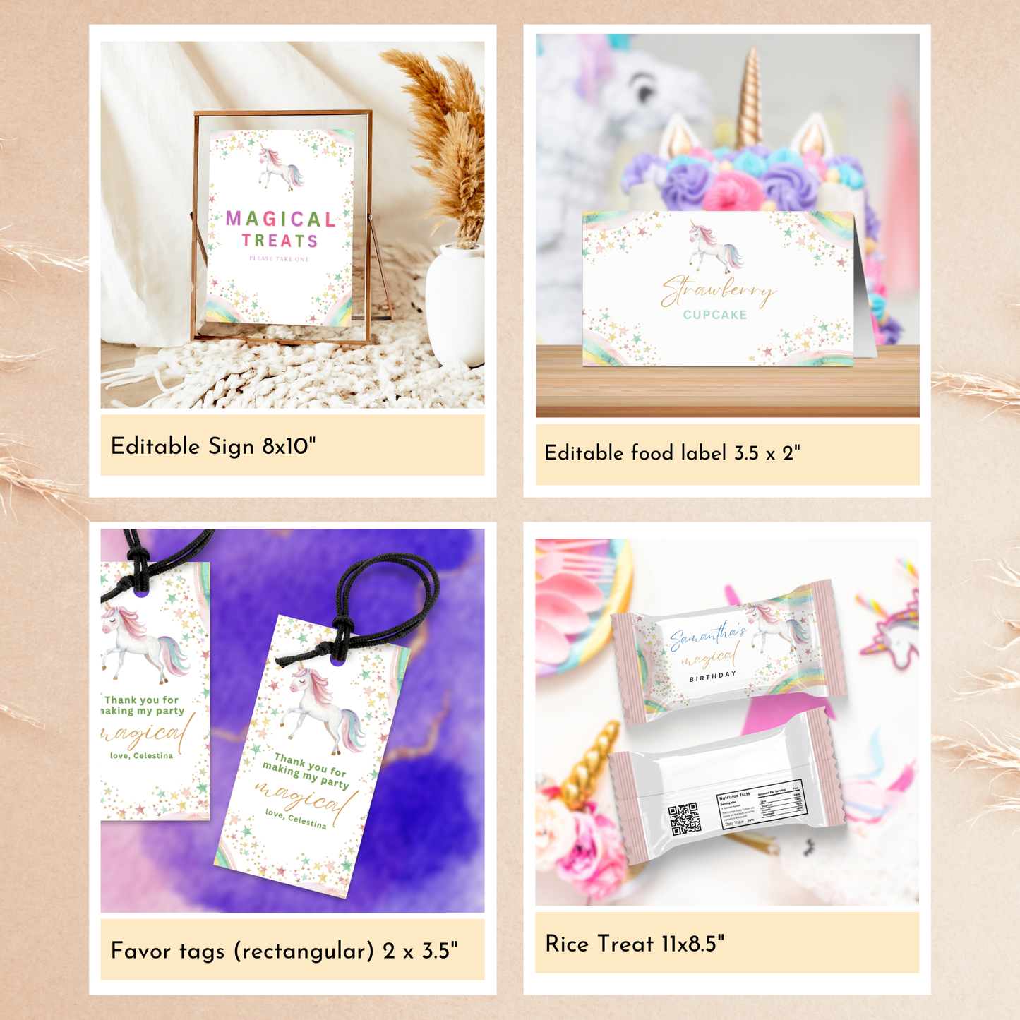 Unicorn Party Template Bundle