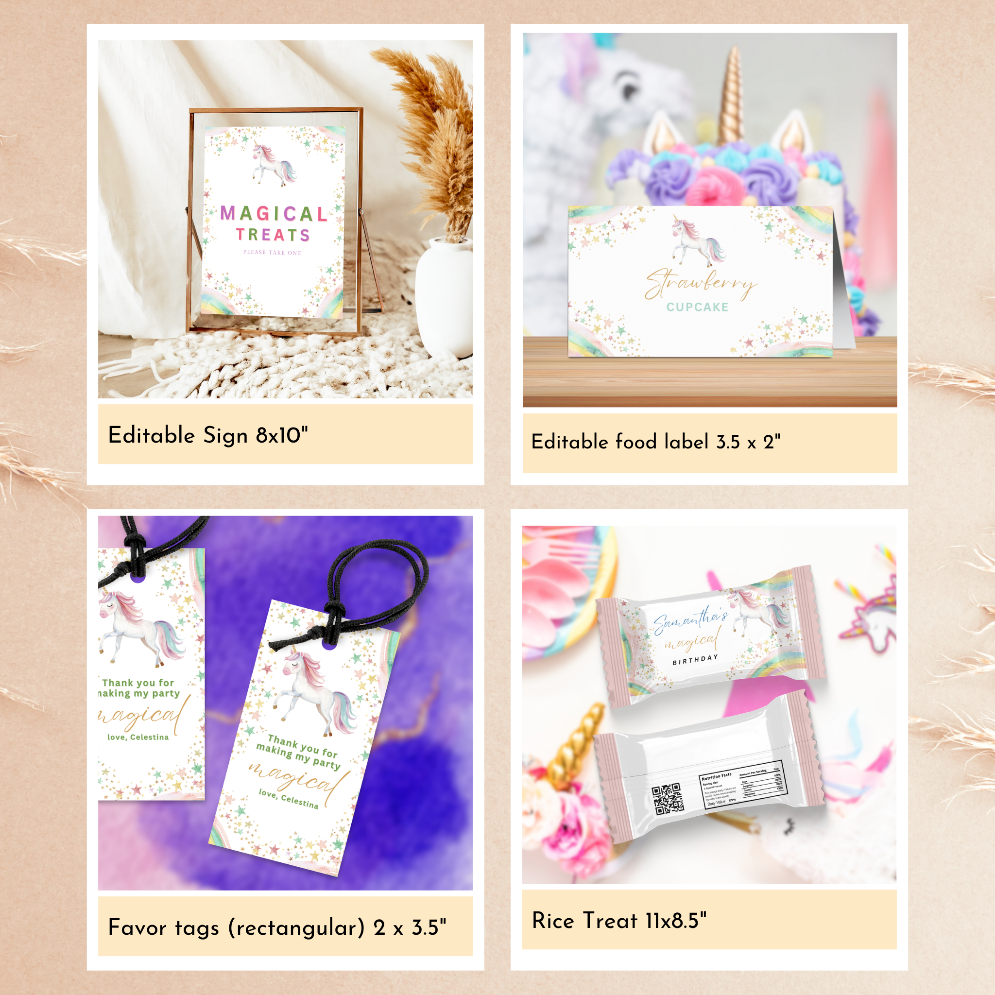 Unicorn Party Template Bundle