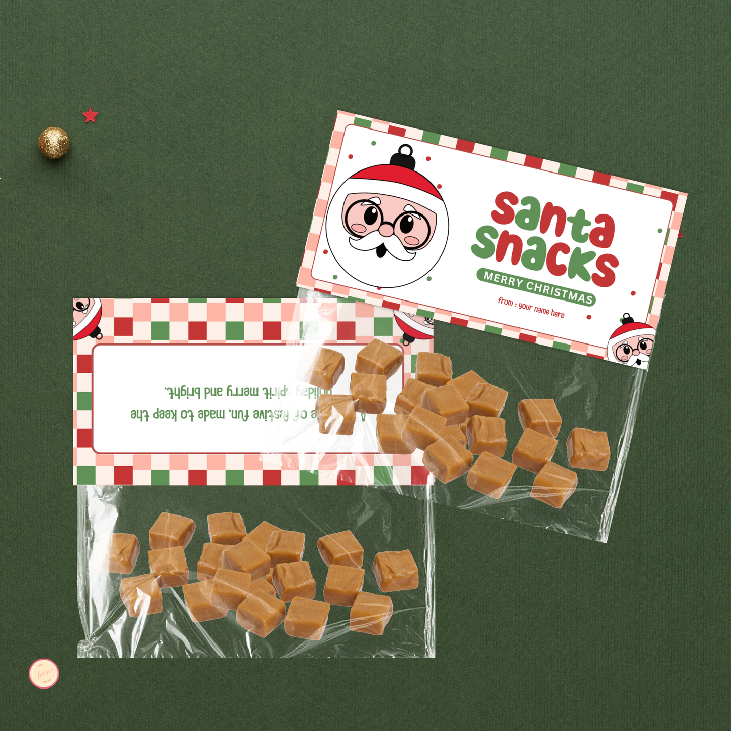 Santa Snacks Treat Bag Topper