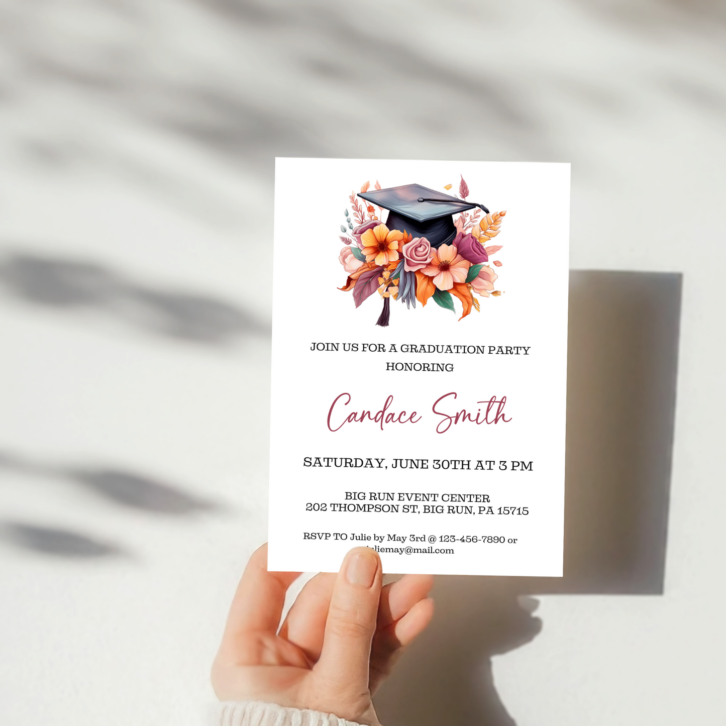 Editable Invitation Template - High School/College Grad