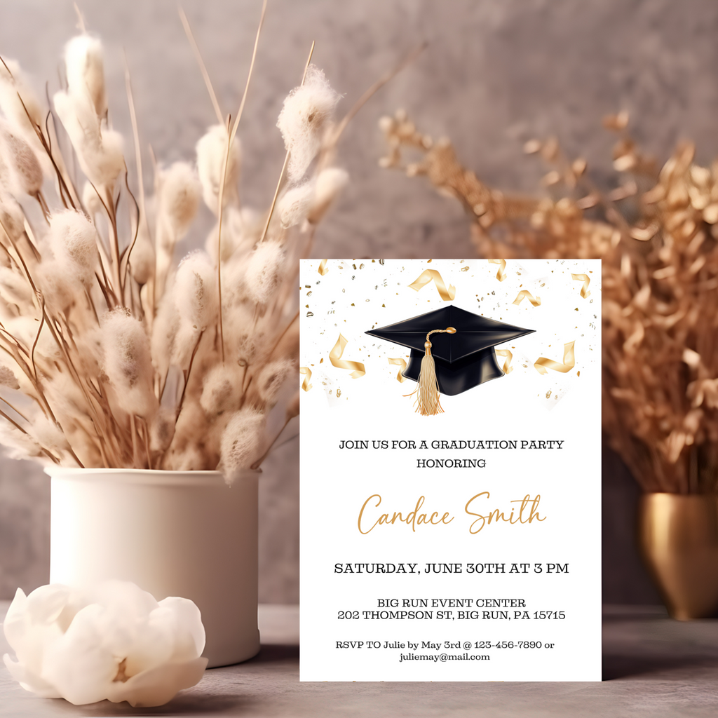 Collage Invation Model Graduation Invitation Template - College/High School Grad – 2freesiadesigns