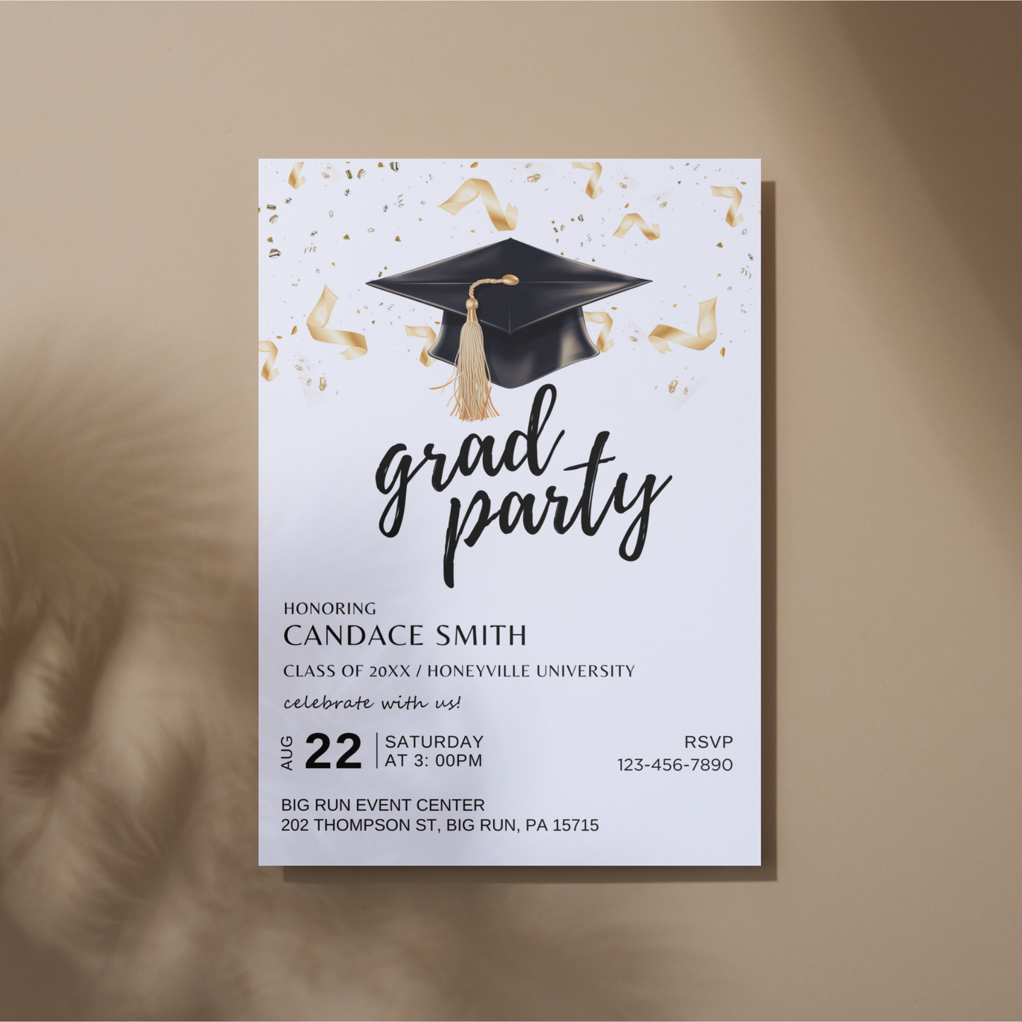 Editable Graduation Party Invitation Template