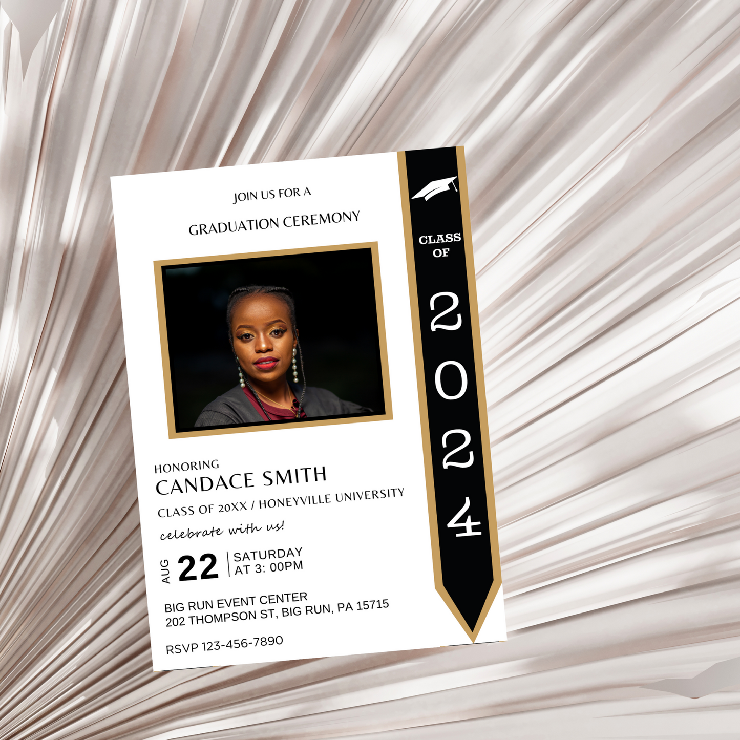 Graduation Invitation Template with photo