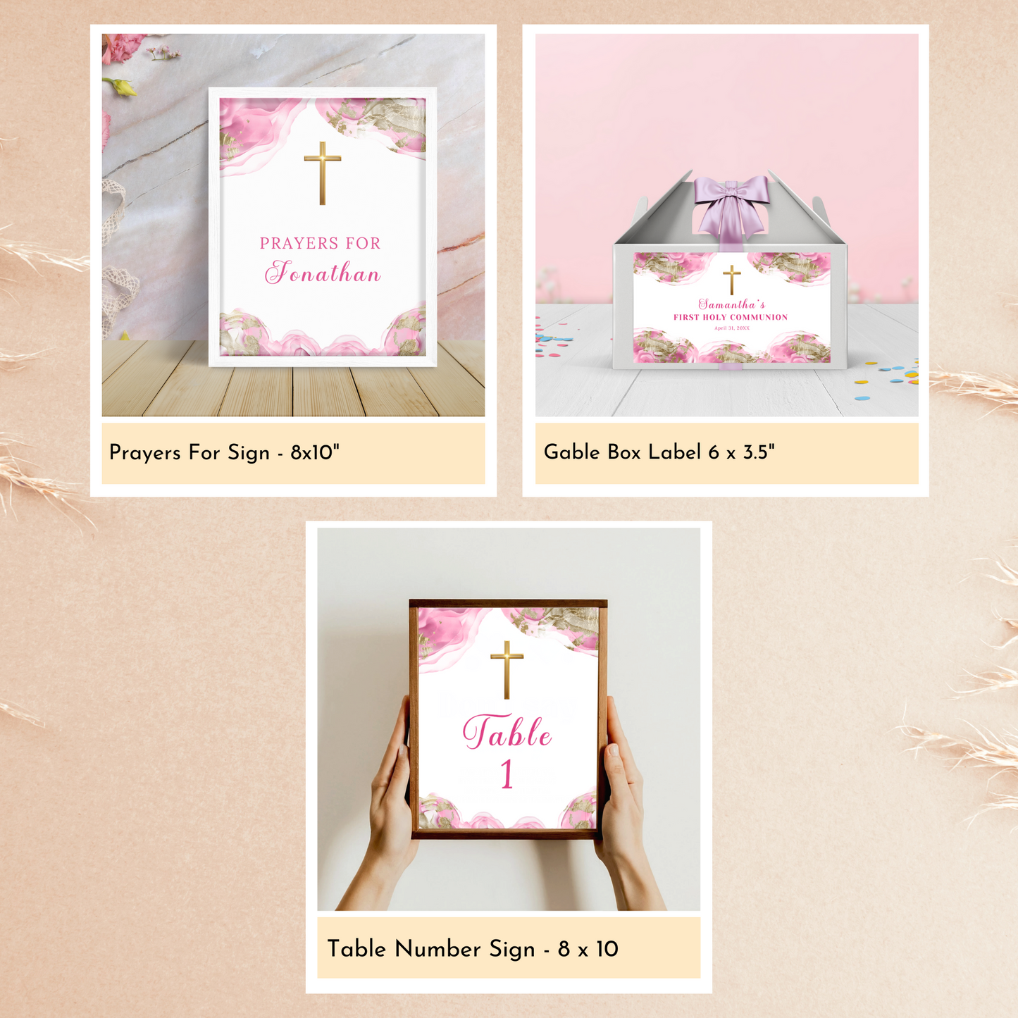 First Holy Communion Celebration Bundle - Pink
