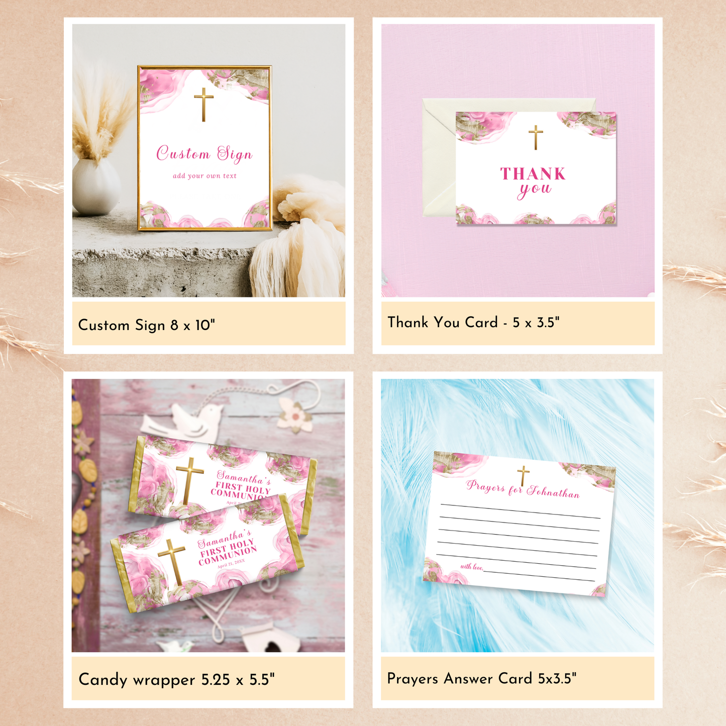 First Holy Communion Celebration Bundle - Pink