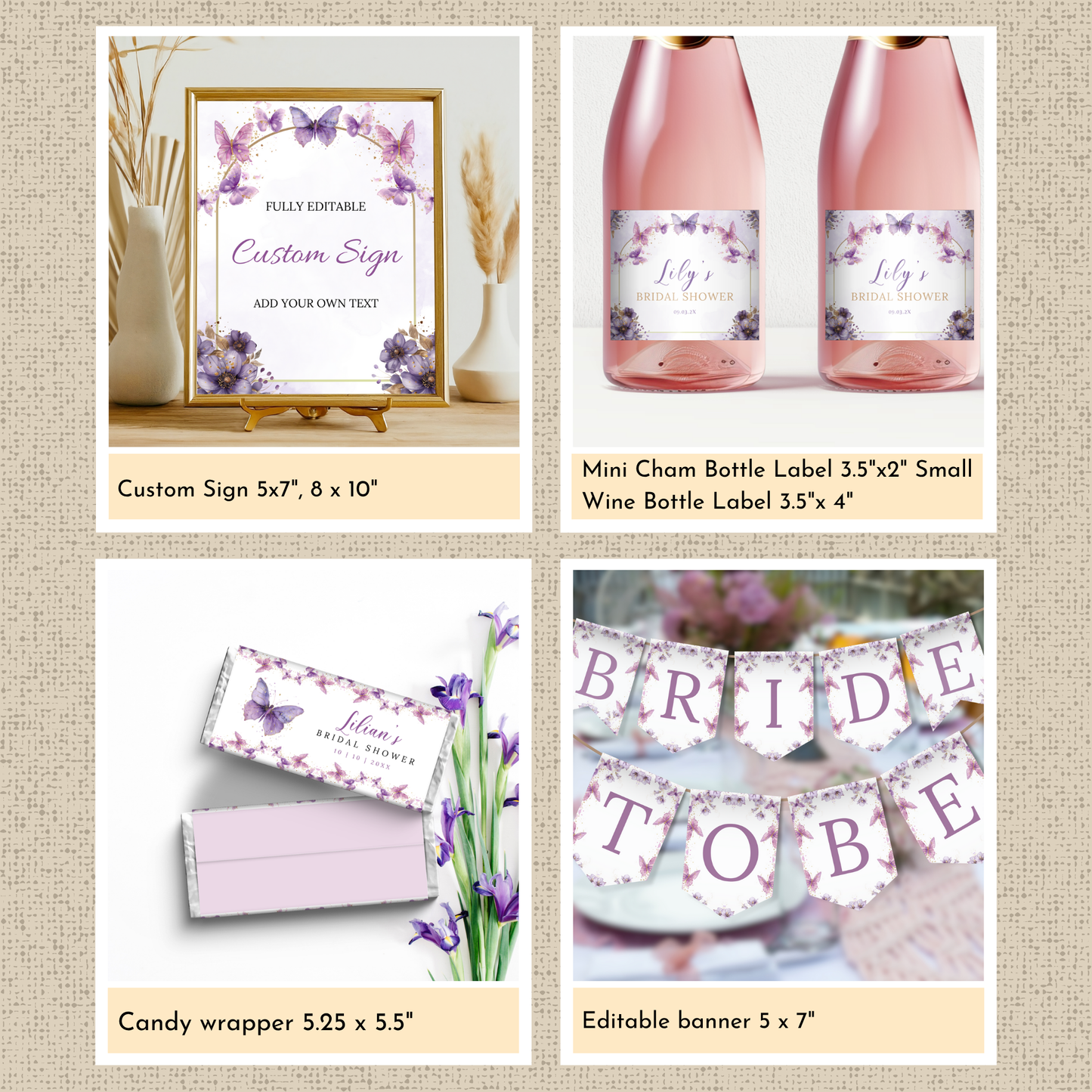 Lifetime of Butterflies Bridal Shower Template Bundle #1