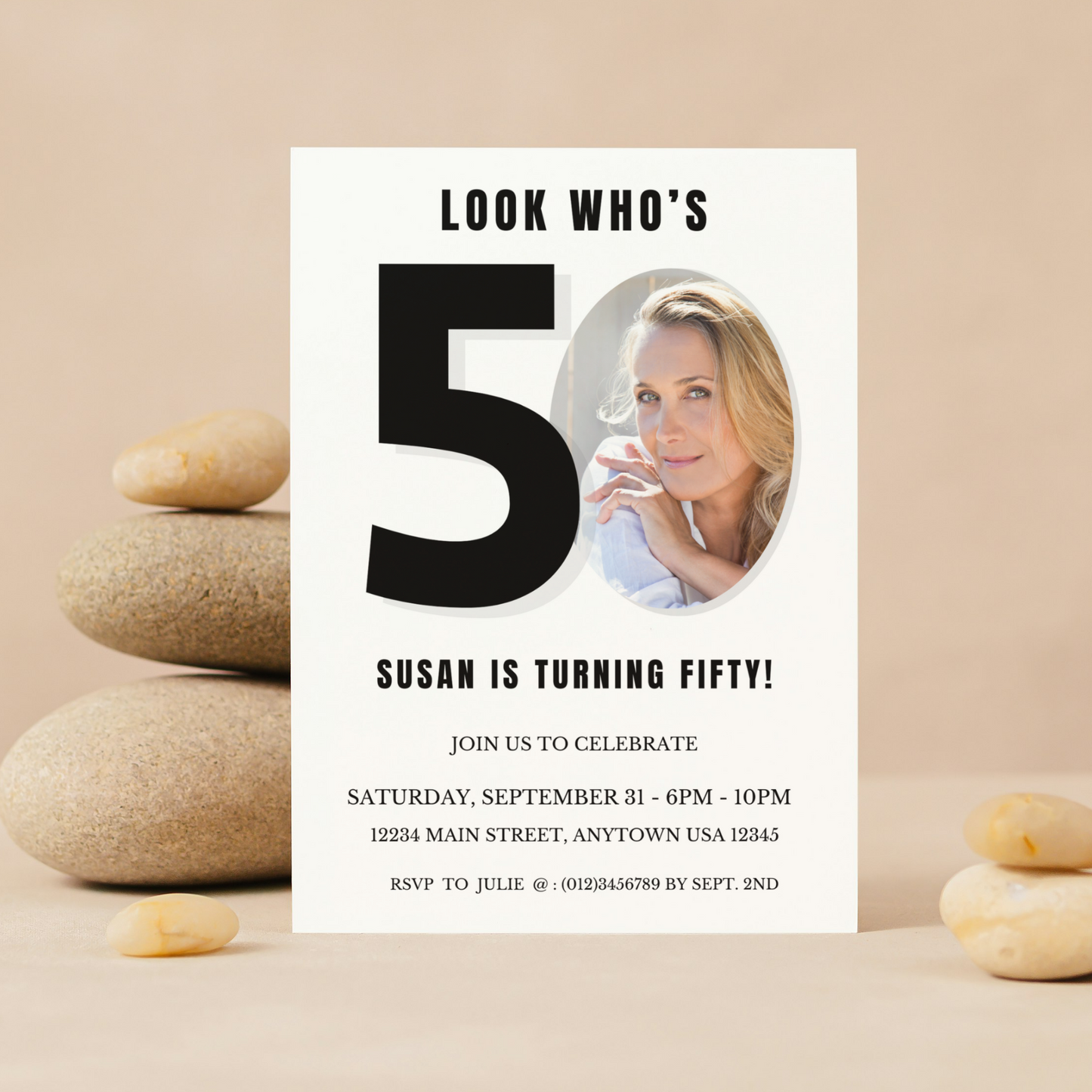 Look Who's 50 - Editable Invitation