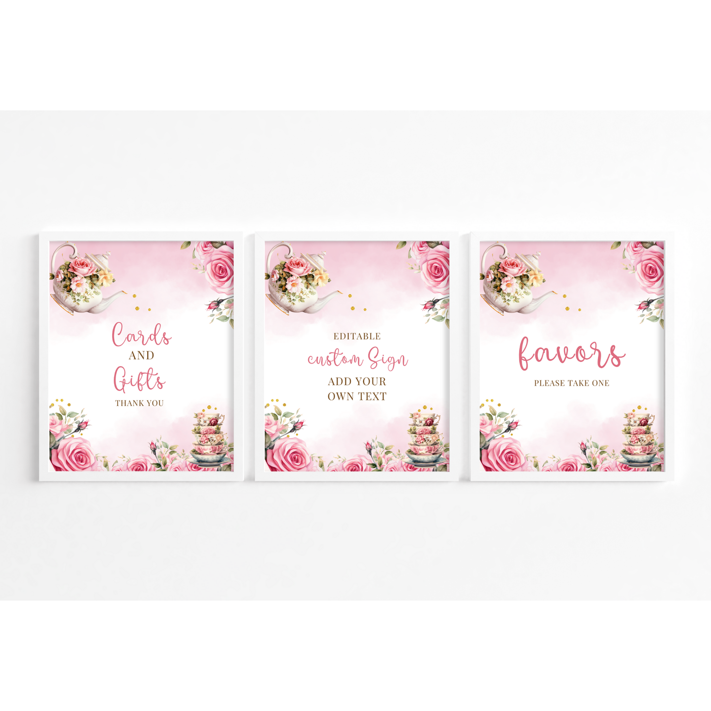 Editable Tea Party Table Sign