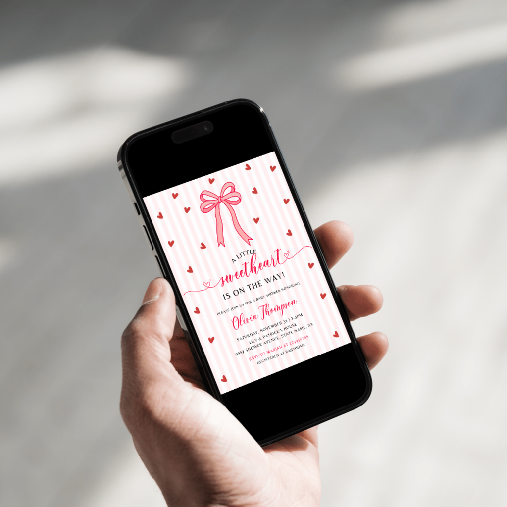 Valentine Baby Shower Invitation Set