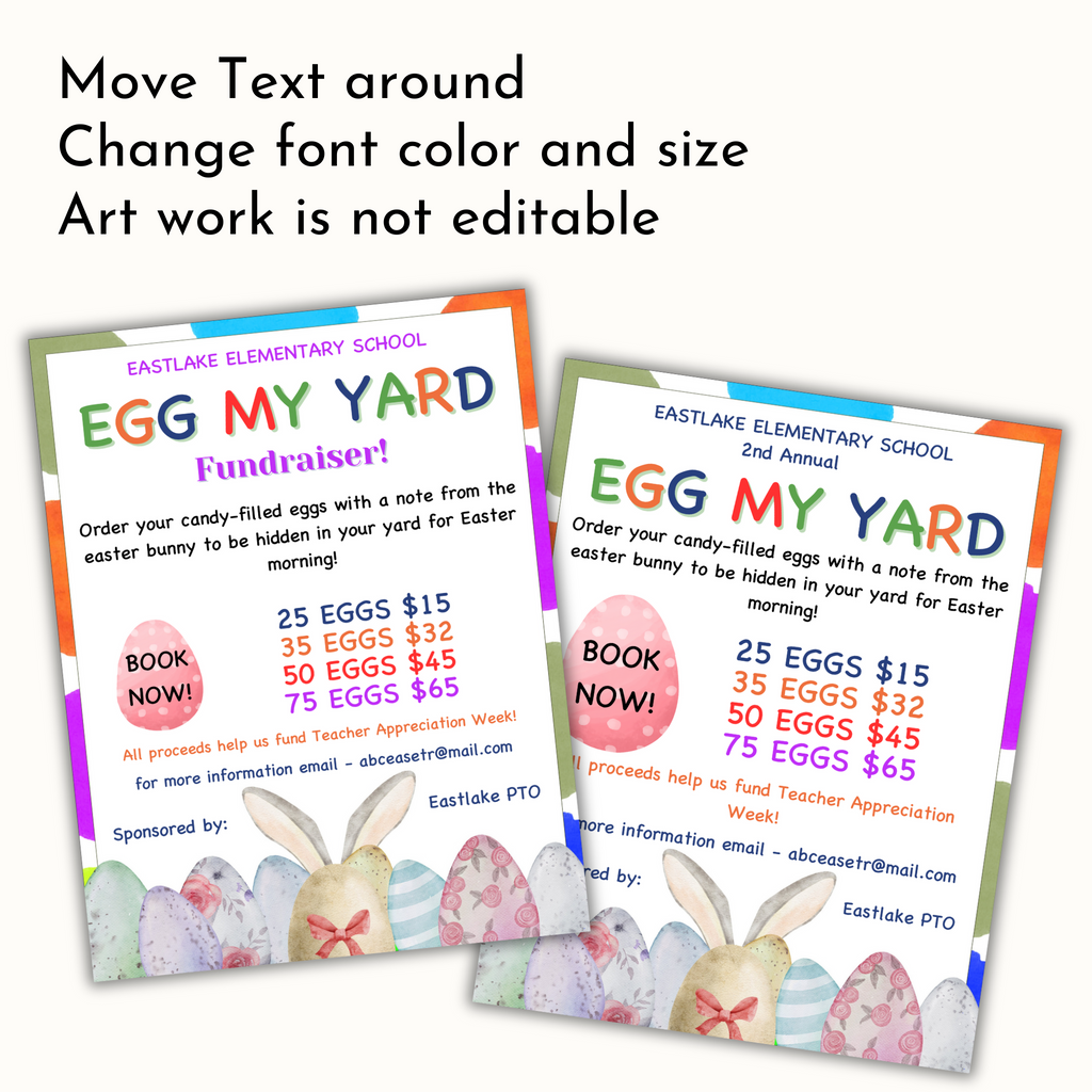 Egg My Yard Flyer - Editable Template