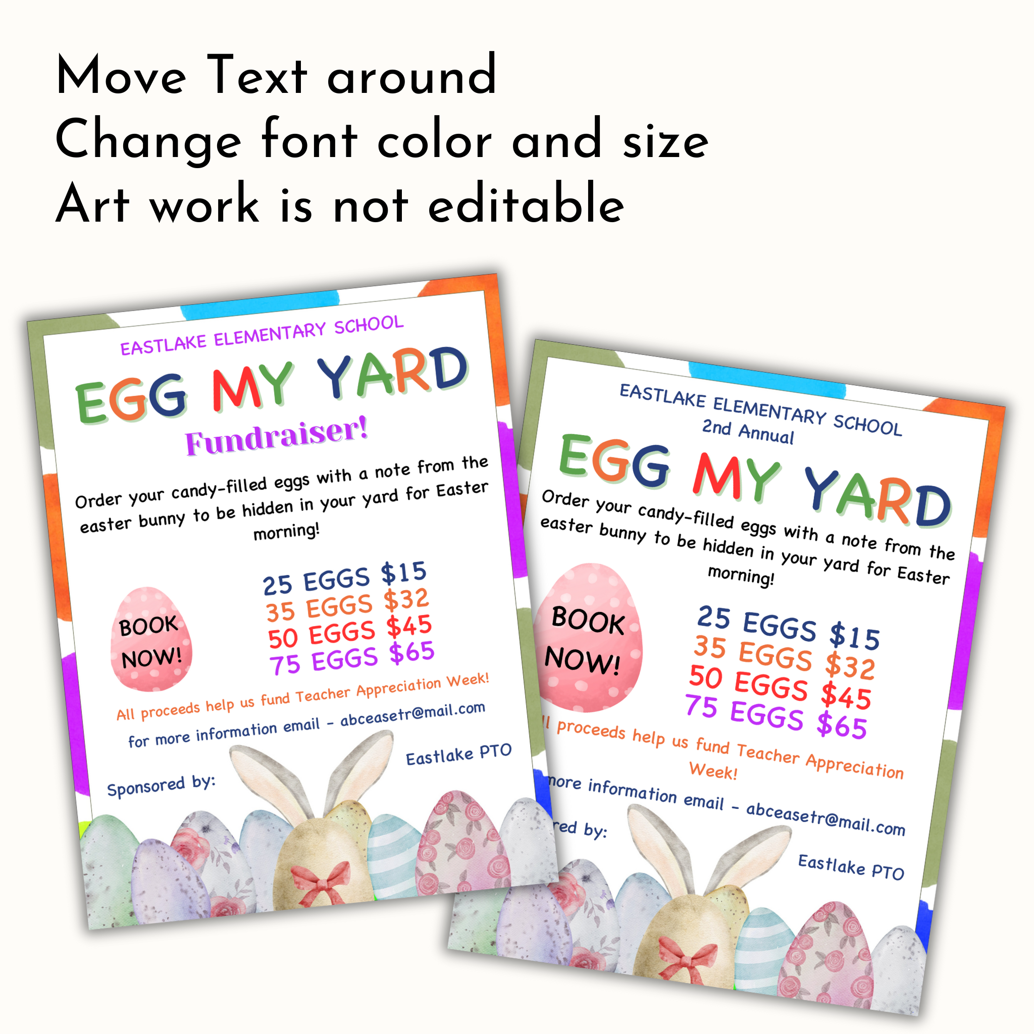 Egg My Yard Flyer - Editable Template