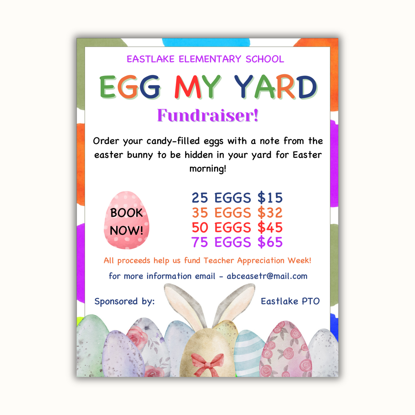 Egg My Yard Flyer - Editable Template