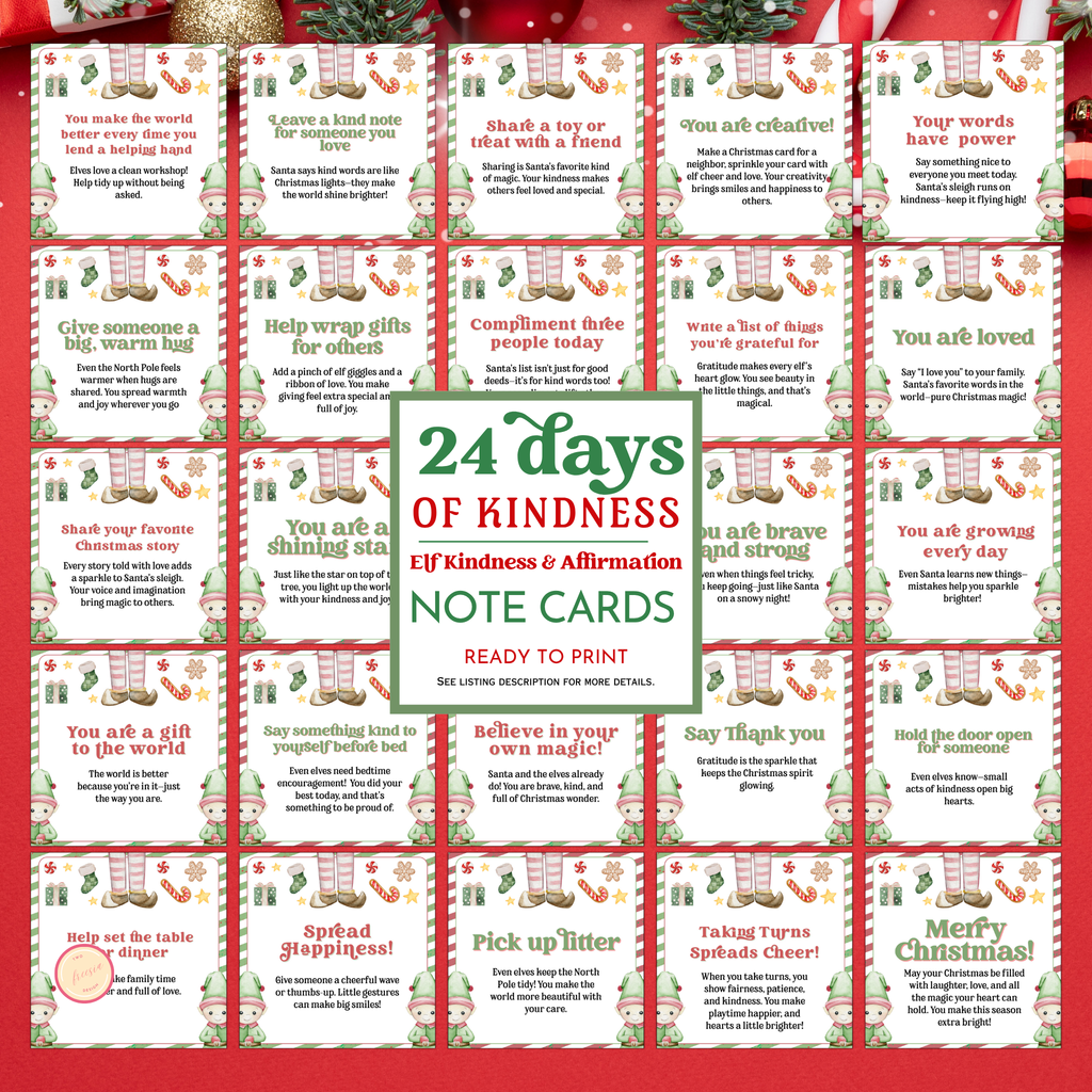 24 Days of Elf Kindness Cards