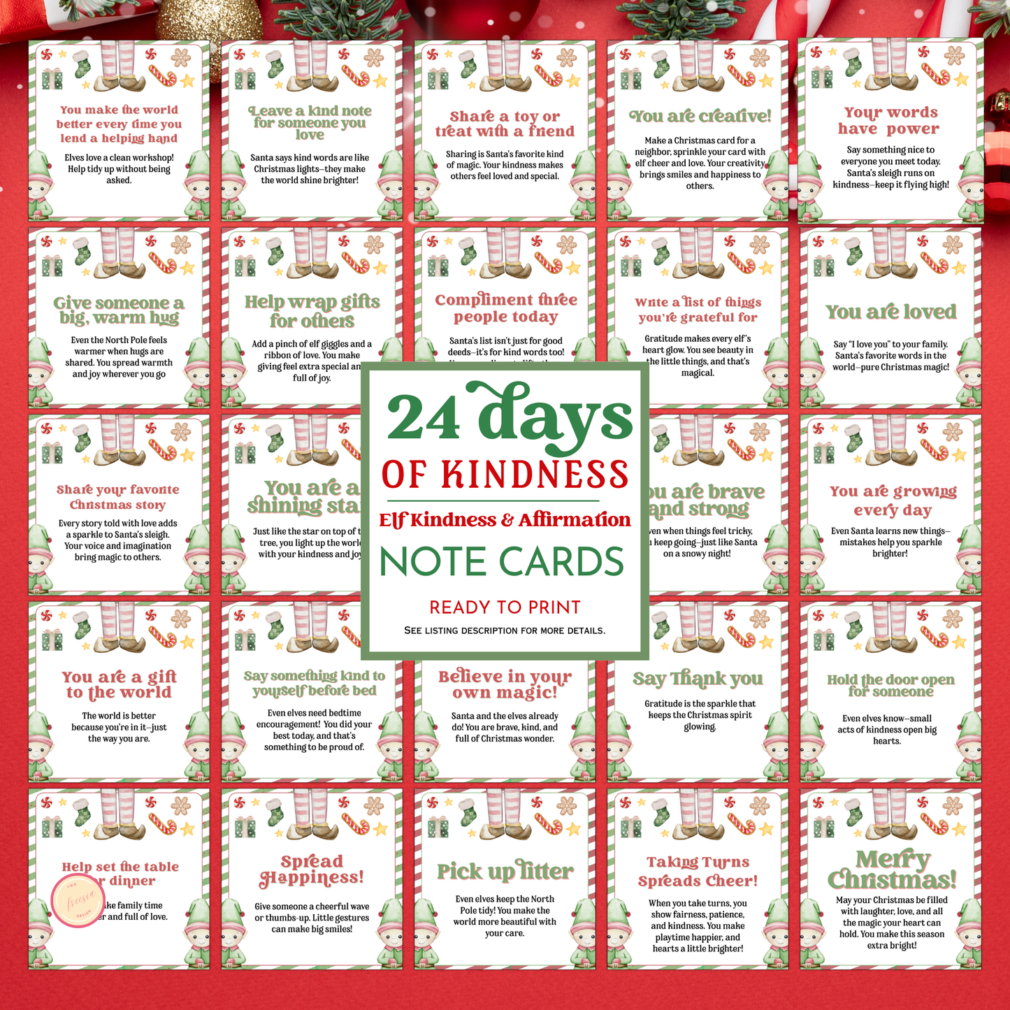 24 Days of Elf Kindness Cards