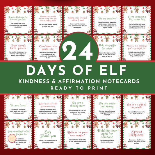 24 Day Elf Kindness Cards