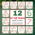 6 7 Themed Elf Note Cards
