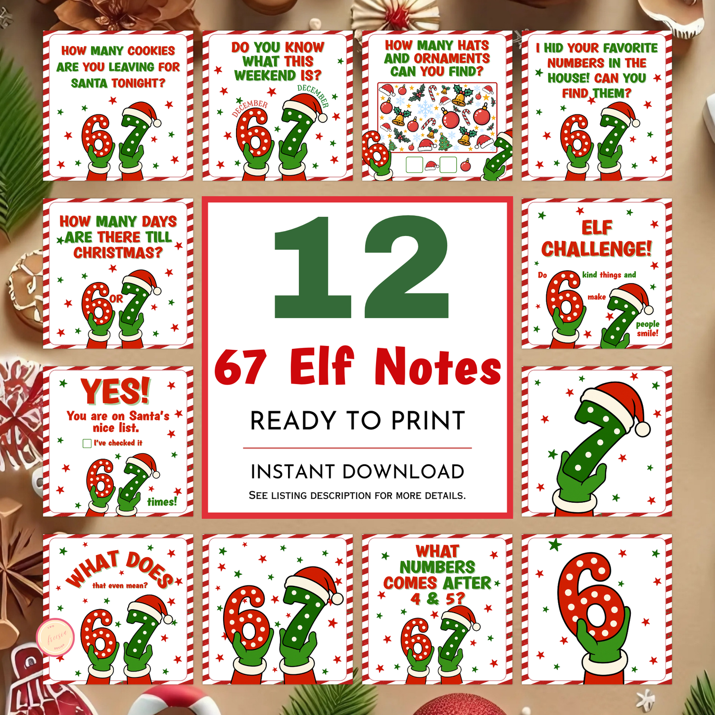 6-7 Theme Elf Note Cards