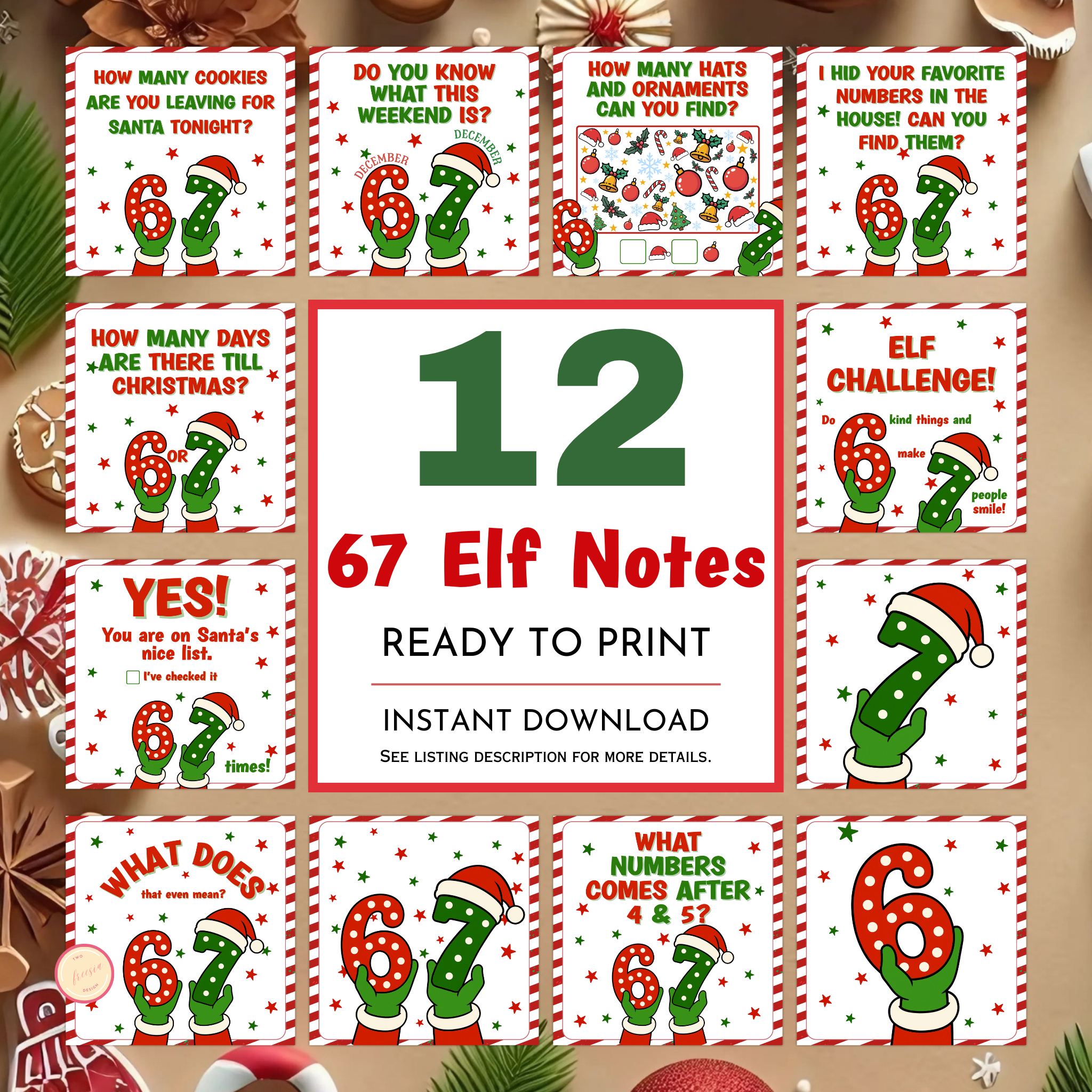6-7 Theme Elf Note Cards